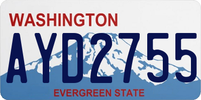 WA license plate AYD2755