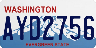 WA license plate AYD2756