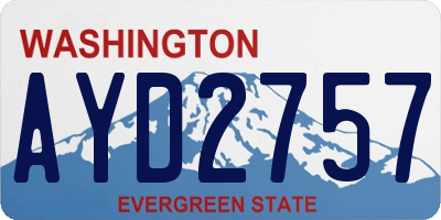 WA license plate AYD2757