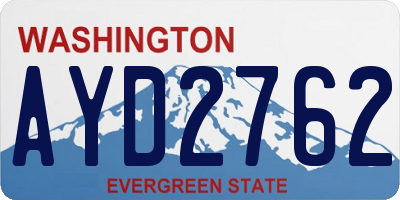 WA license plate AYD2762