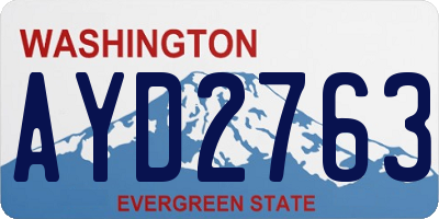 WA license plate AYD2763
