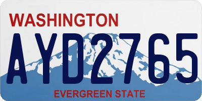 WA license plate AYD2765