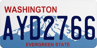 WA license plate AYD2766