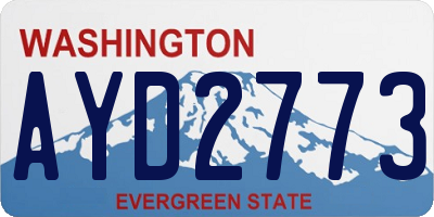 WA license plate AYD2773