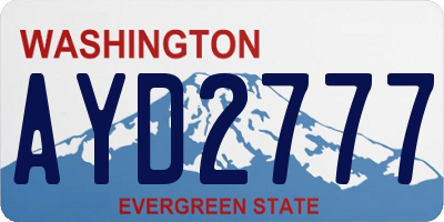 WA license plate AYD2777