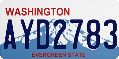 WA license plate AYD2783