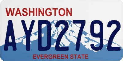 WA license plate AYD2792