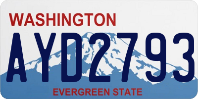 WA license plate AYD2793