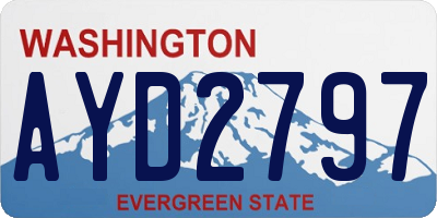 WA license plate AYD2797