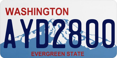WA license plate AYD2800