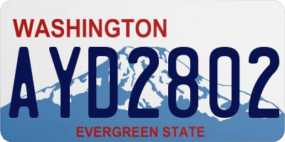 WA license plate AYD2802