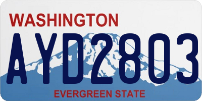 WA license plate AYD2803