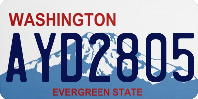 WA license plate AYD2805