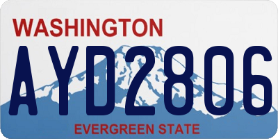 WA license plate AYD2806