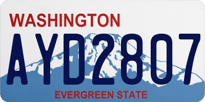 WA license plate AYD2807