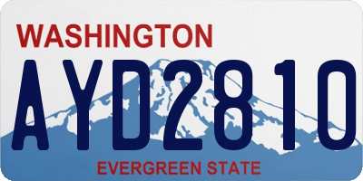 WA license plate AYD2810