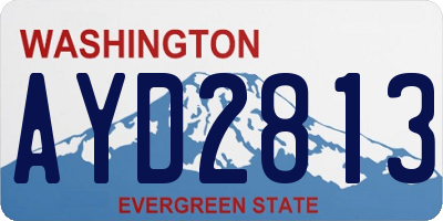 WA license plate AYD2813