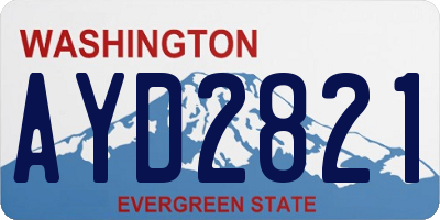 WA license plate AYD2821