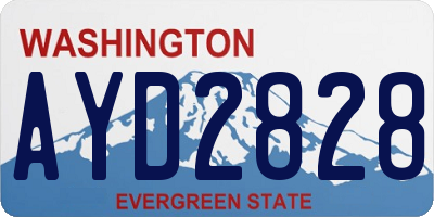 WA license plate AYD2828