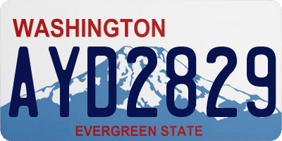 WA license plate AYD2829