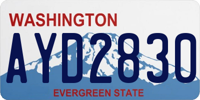 WA license plate AYD2830