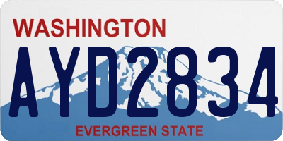 WA license plate AYD2834