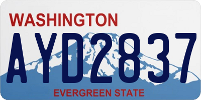 WA license plate AYD2837