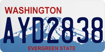 WA license plate AYD2838