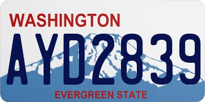 WA license plate AYD2839