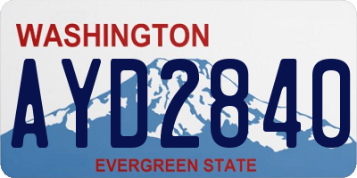 WA license plate AYD2840