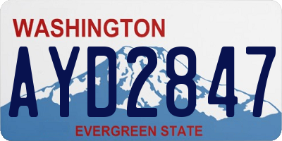 WA license plate AYD2847