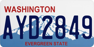 WA license plate AYD2849