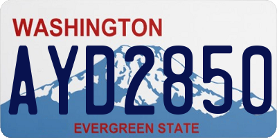 WA license plate AYD2850