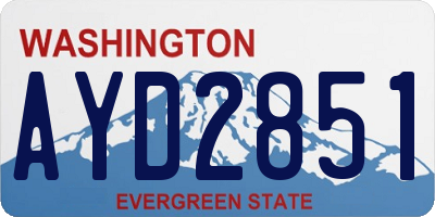WA license plate AYD2851