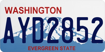 WA license plate AYD2852