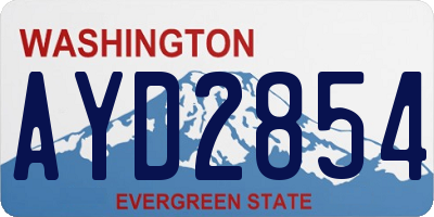 WA license plate AYD2854