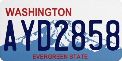 WA license plate AYD2858