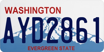 WA license plate AYD2861