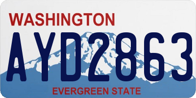WA license plate AYD2863