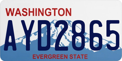 WA license plate AYD2865