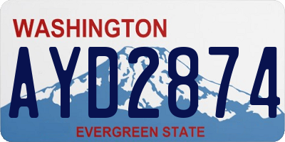 WA license plate AYD2874