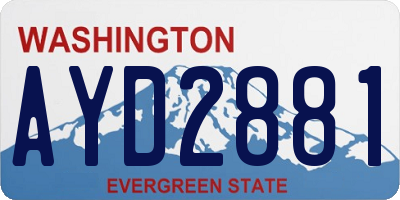 WA license plate AYD2881