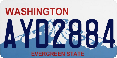 WA license plate AYD2884
