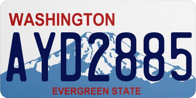 WA license plate AYD2885