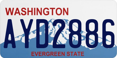 WA license plate AYD2886