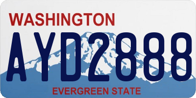 WA license plate AYD2888
