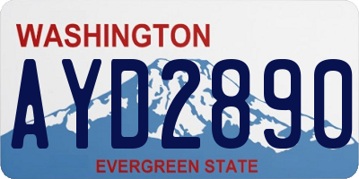 WA license plate AYD2890
