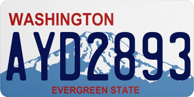WA license plate AYD2893