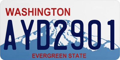 WA license plate AYD2901