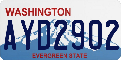 WA license plate AYD2902